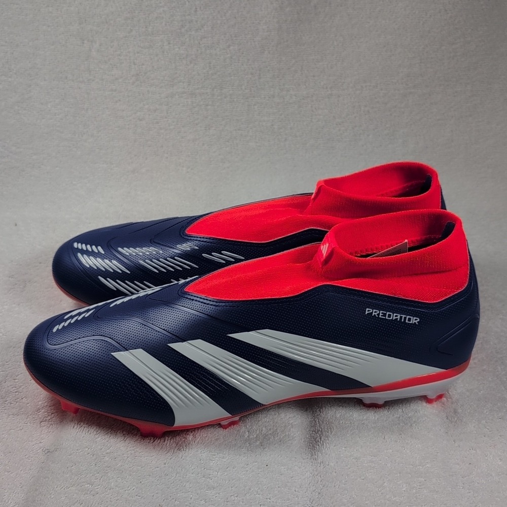 Adidas Predator League Laceless Soccer Cleats Mens 11.5 IF6333 White Blue Orange - Picture 3 of 10